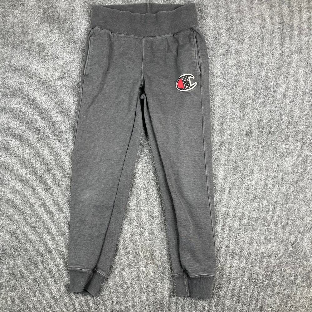 Champion Reverse Weave Joggers Mens Small Gray Sweatpants Logo Cuff Fleece